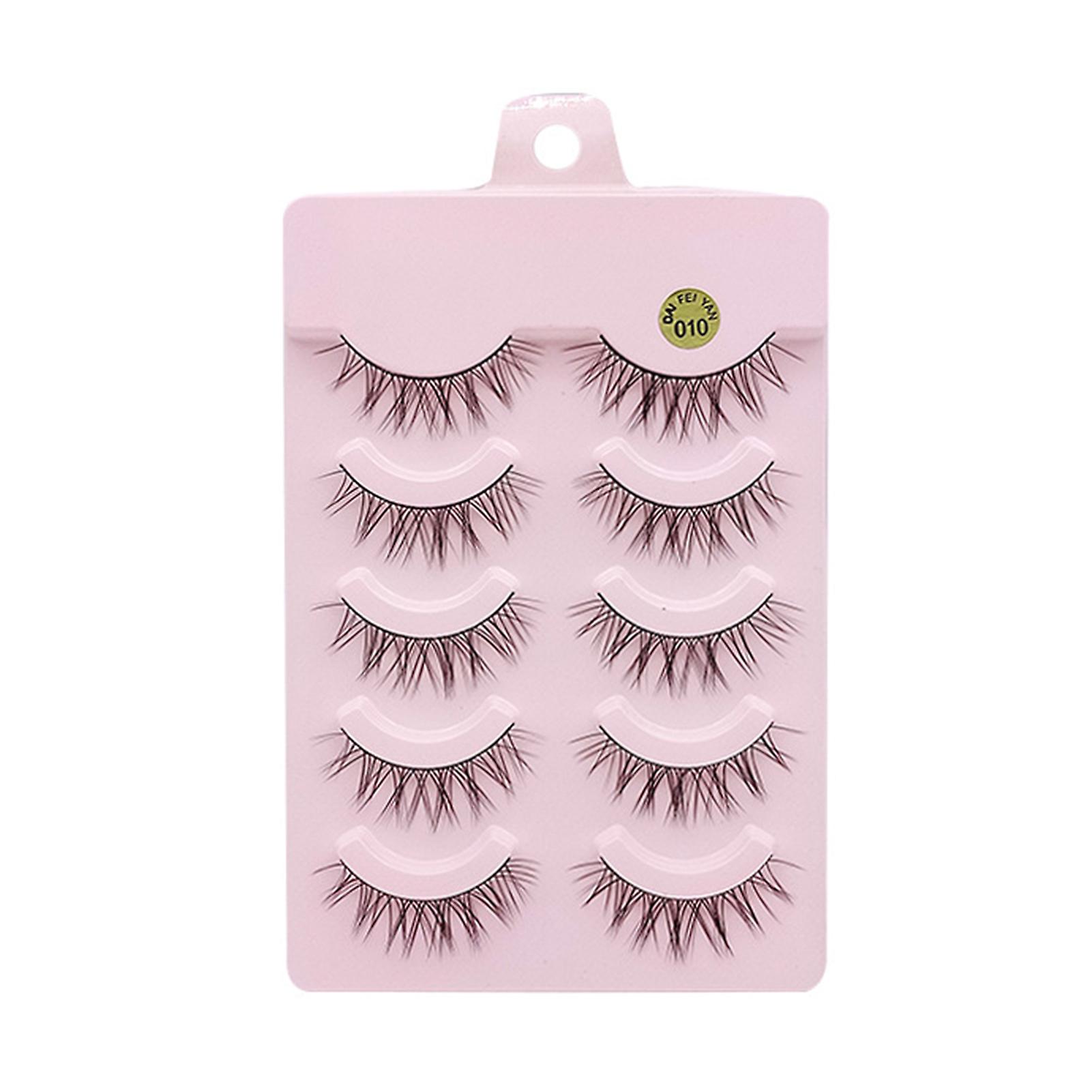 5 Pairs Natural Soft Eyelashes Natural-looking Curling Up Lashes For Beauty Blogger Makeup Lover Use
