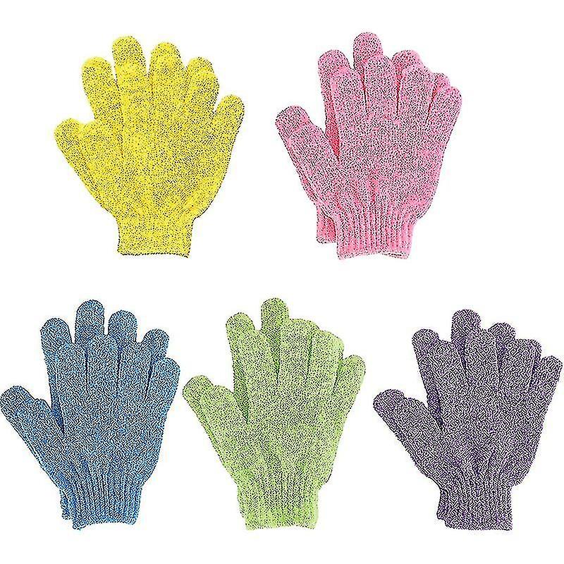 Exfoliating Gloves, Shower Bath Double-sided Body Scrub Gloves Assorted Colors