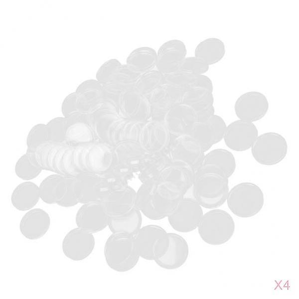 4x100pcs Plastic Capsules Storage Boxes Container Display Case 20mm