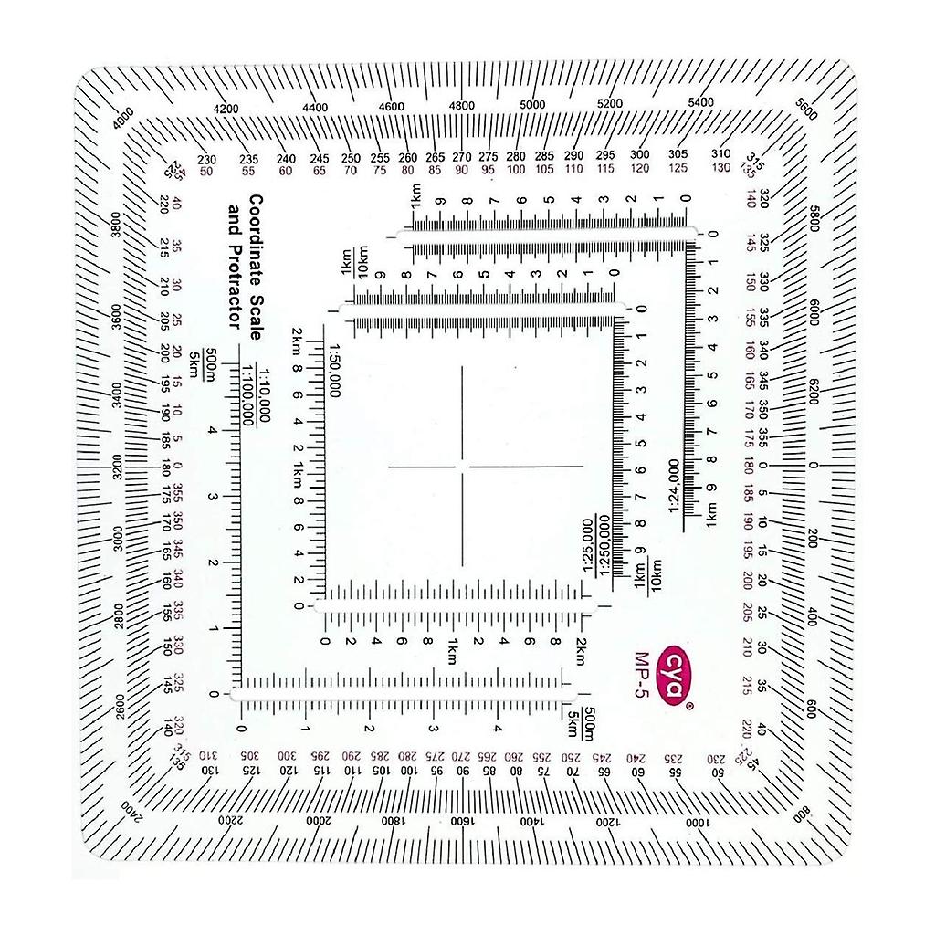 Topographic Flexible Map Scale & Protractors Military UTM/MGRS Reader Ruler