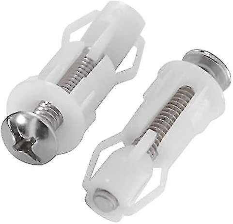 2 Toilet Lid Screws, Nylon, With Top Fixing Nuts, Per L