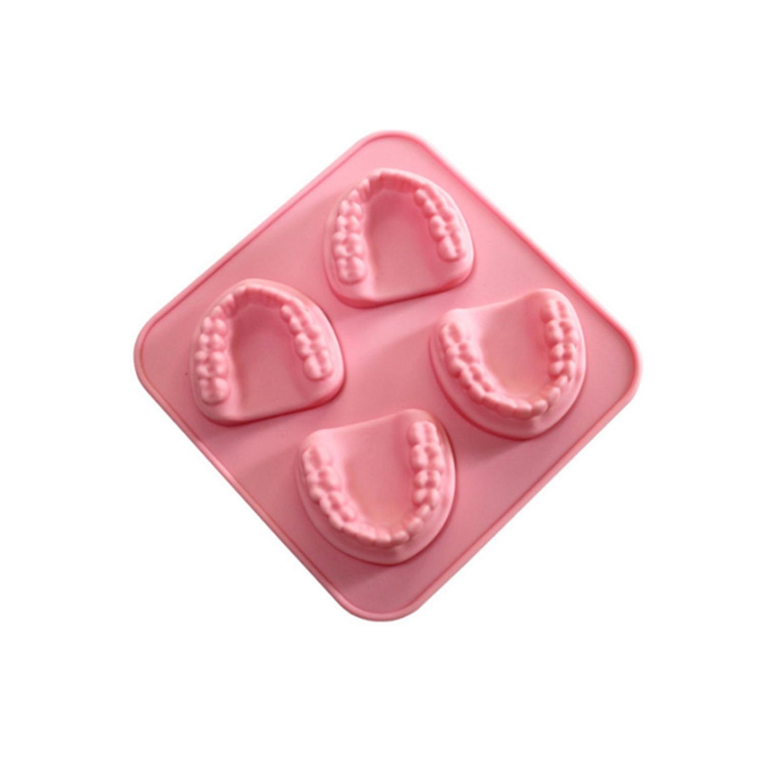 2 x Ice Cube Tray BPA Free Refrigerator safe Denture Shaped Funny Jelly Form Maker for Kitchen