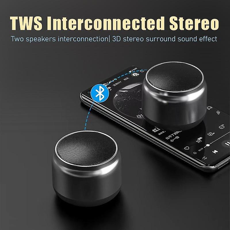 Portable Mini Bluetooth Speaker Metal Bass Bluetooth Subwoofer Portable Bluetooth Speaker Wireless Loudspeaker