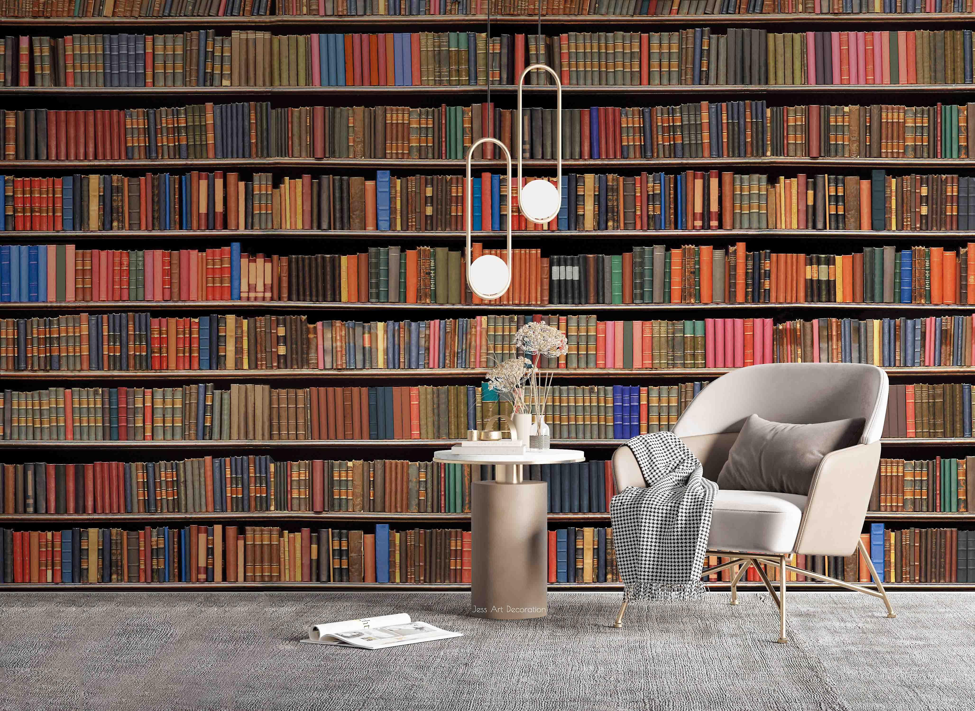 3D Bookshelf Book Pattern Wall Mural Wallpaper Gd 2643