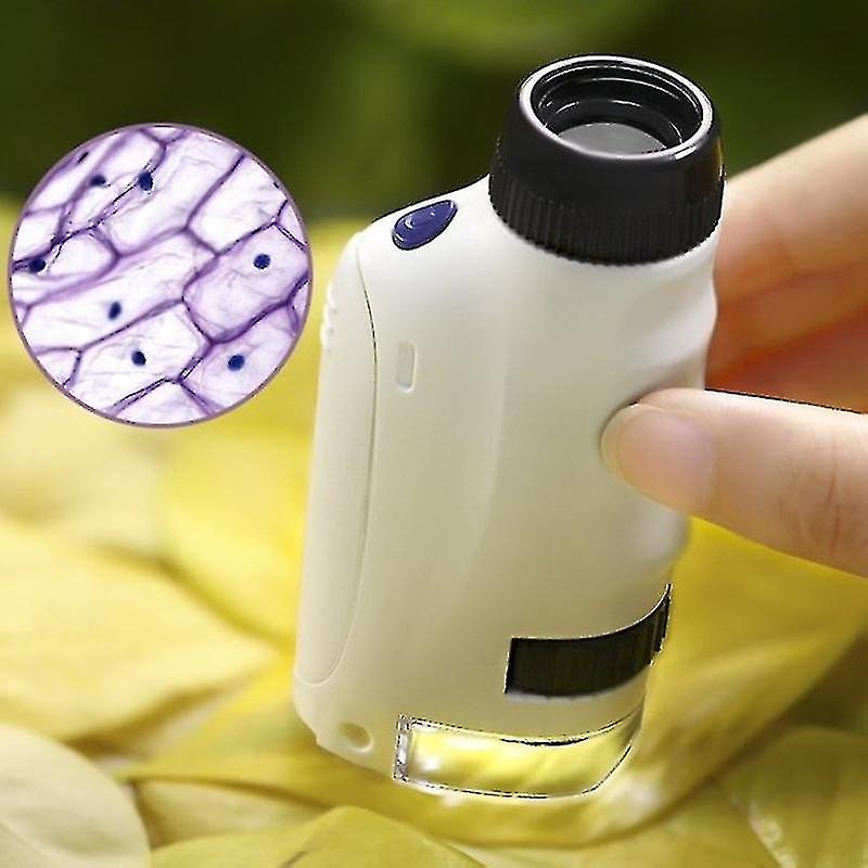 Handheld Microscope Kit Lab Led Light 60x 120x Home School Biological