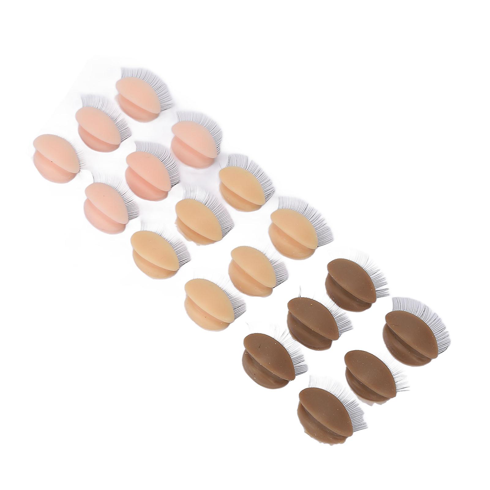9 Pairs Replacement Eyelids Silicone Removable Mannequin Head Eyelids for Eyelash Training Practice 