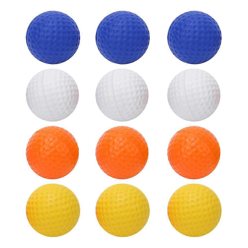 12Pcs Colorful Elastic PU Golf Balls for Kids Training Aids