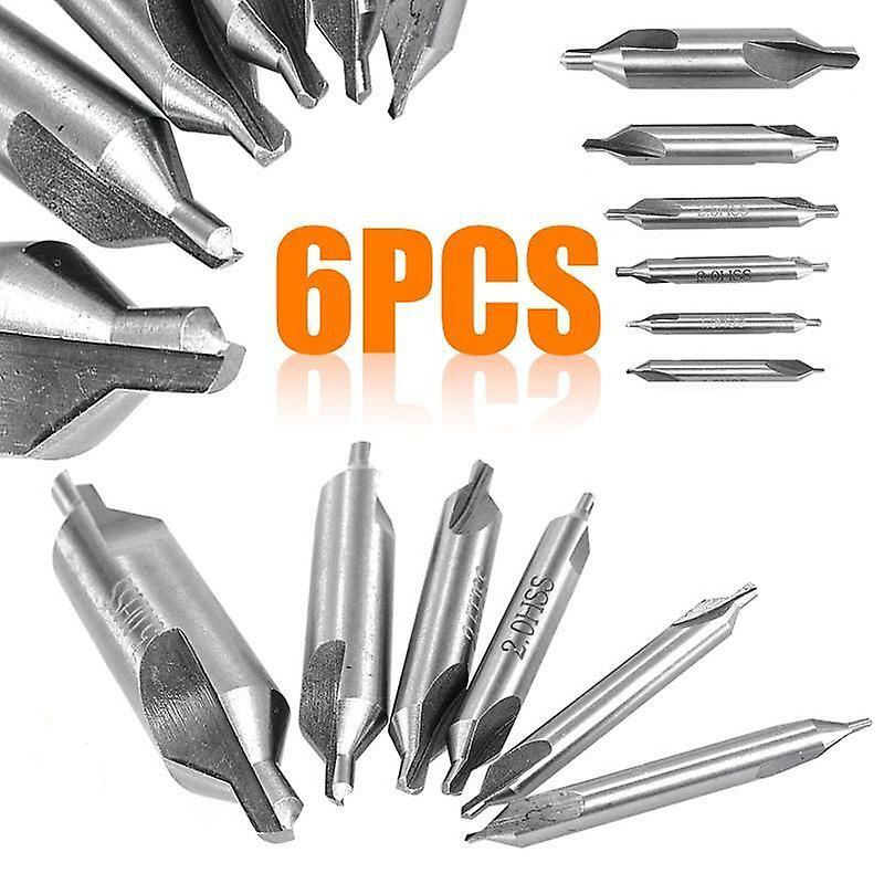 6pcs/set Combined Countersink Bits Center Drill HSS Metal Drilling Power Tools
