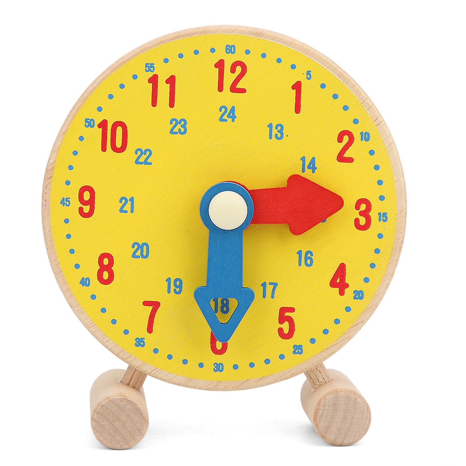 Numbers Clock Model Toy Wooden Clock Learning Educational Kindergarten Toy for Children