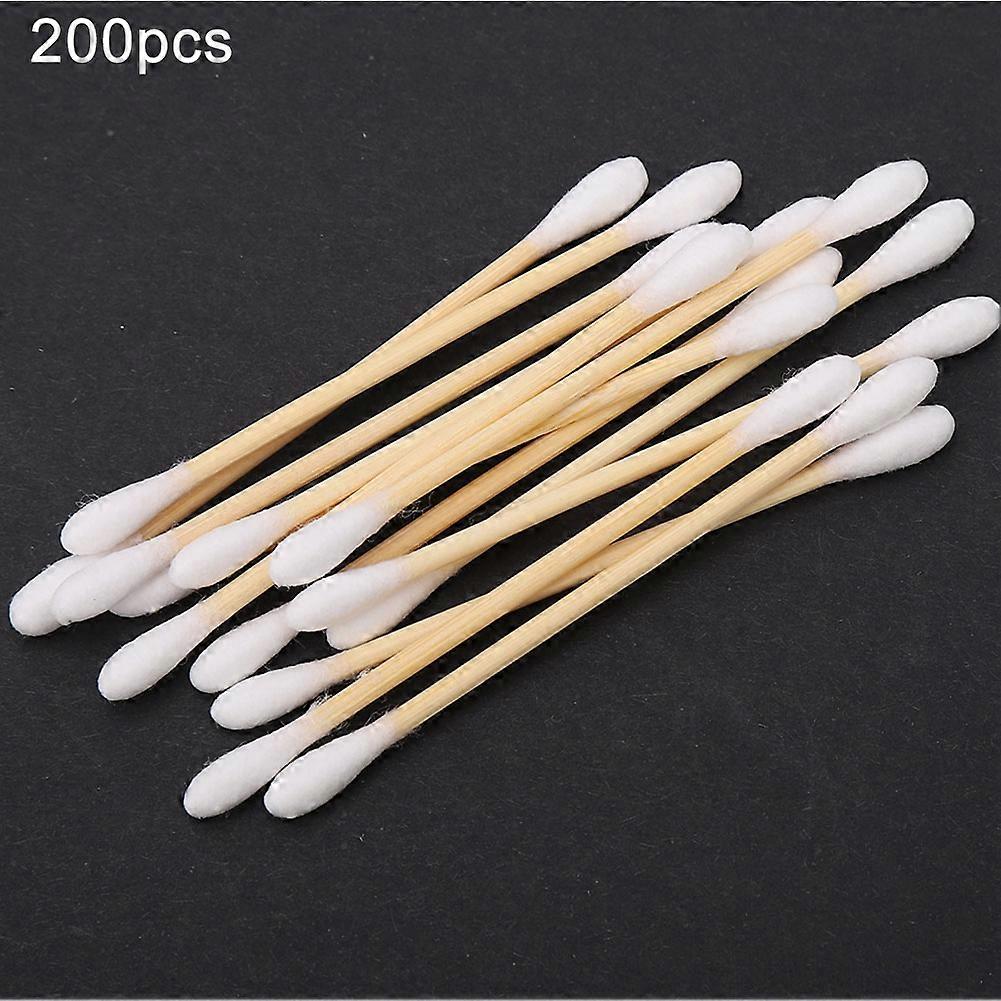 200 Pcs Double Head Bamboo Cotton Swabs for Makeup