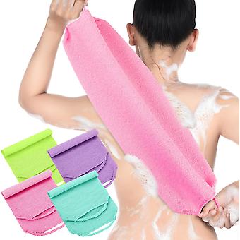 Exfoliating Back Scrubber with Handles 4 Packs Nylon Back Exfoliator Extended Length Back Washers Scrubbers
