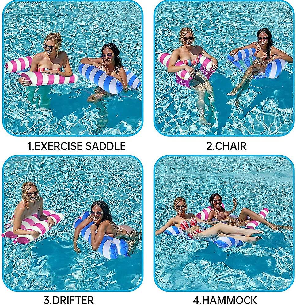 Pool Hammock, 2 Piece Floating Hammock Inflatable Reclining Floating Bed 4 in 1 Portable Foldable Floating Hammock Ultralight Floating Hammock, Light 
