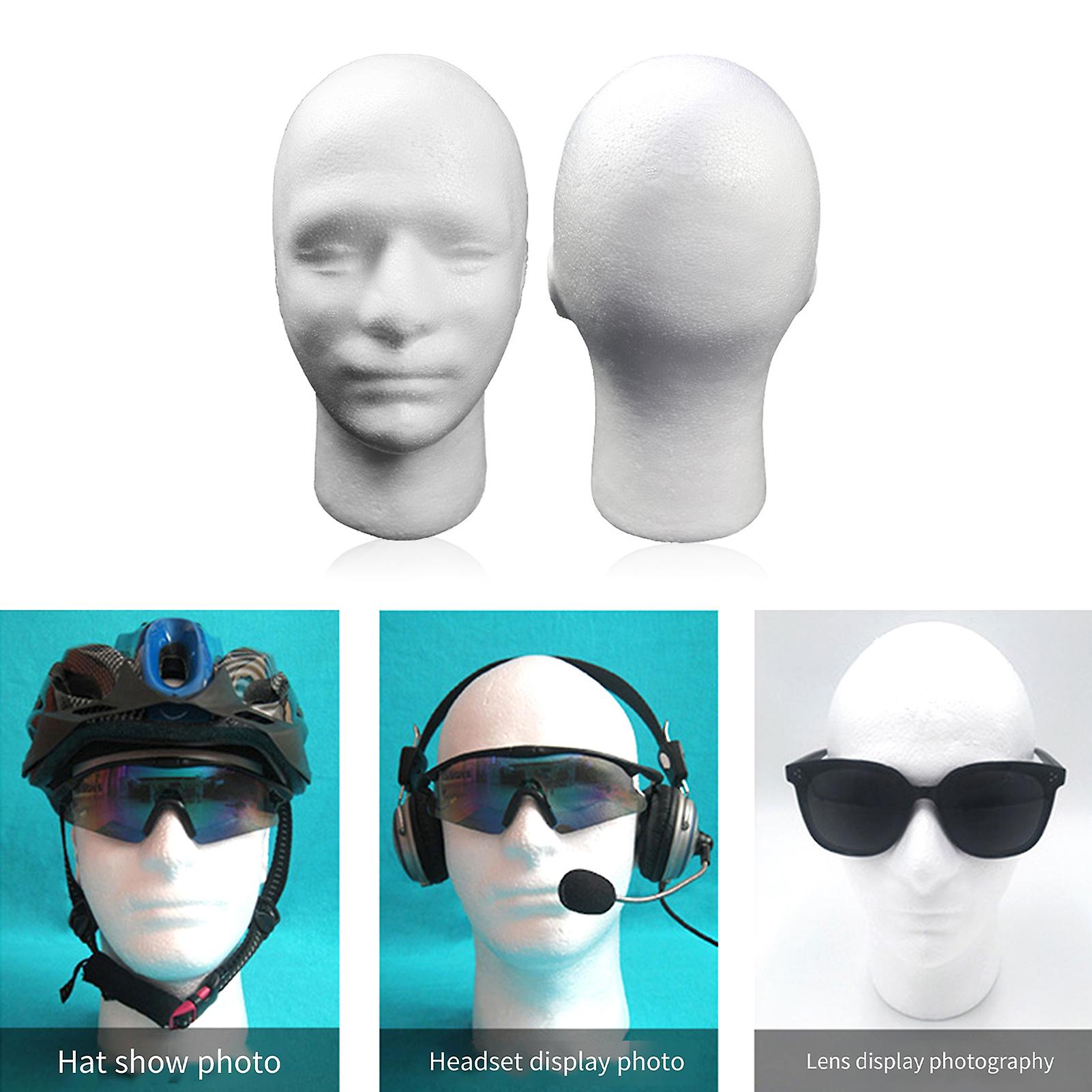 JELIMATE Wooden Mannequin Head Male – Solid Wood Hat Wig Glasses Display Stand