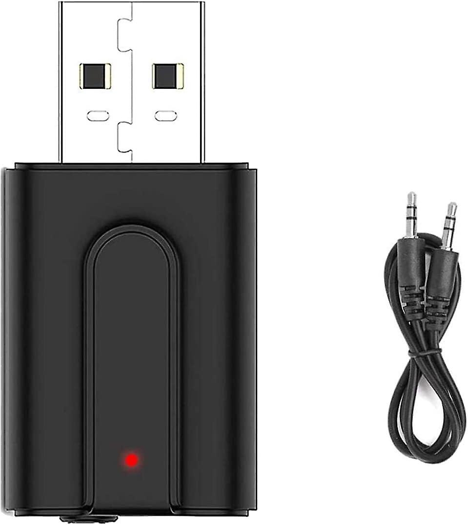 Bluetooth 5.0 Transmitter and Receiver Adapter 3-in-1 USB Wireless with 3.5mm Digital Audio Cable Lo