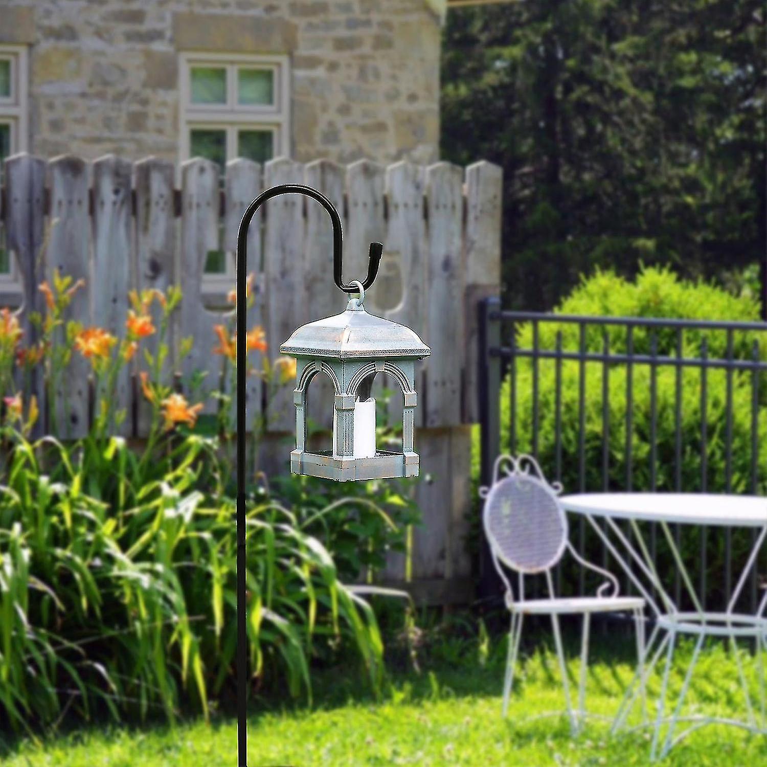 Shepherds Hooks Bird Feeder for Outdoor for Hanging Bird Feeder, Plant Baskets, Solar Light Lanterns