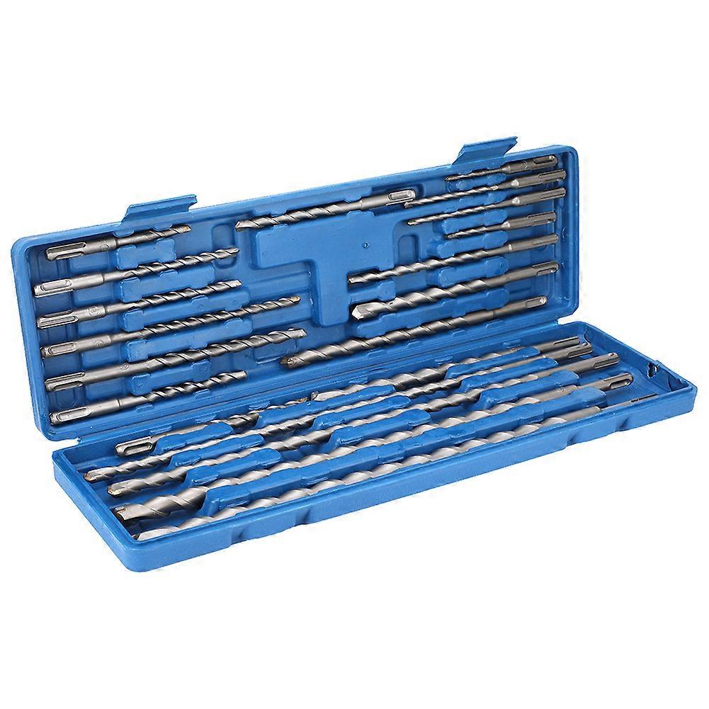 20Pcs SDS Rotary Hammer Drill Bits Chisel Set Tool with Blue Tool Box