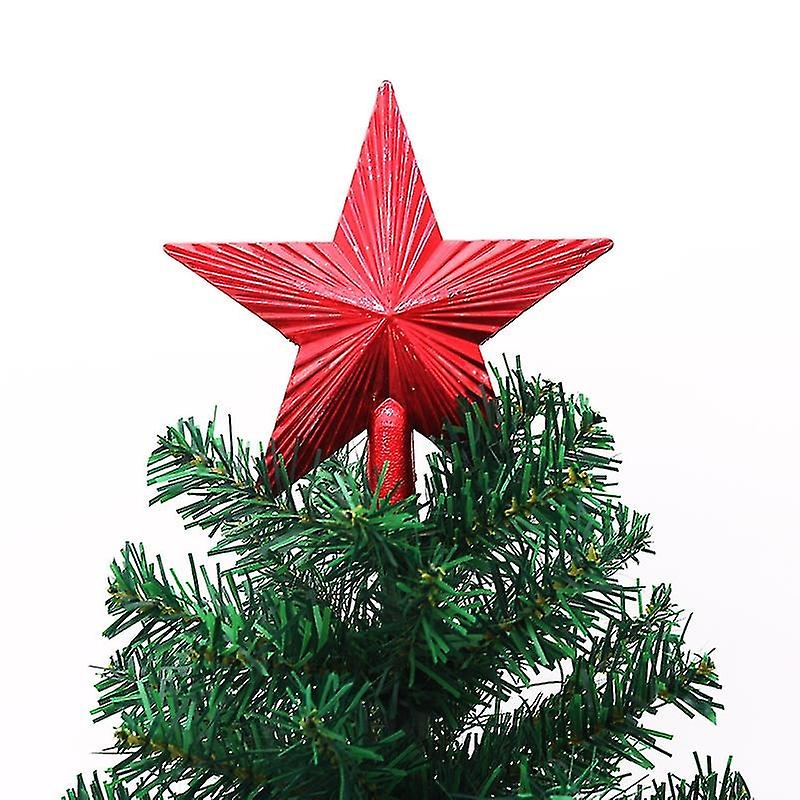 Christmas tree top decoration Three-dimensional hollow five-pointed star-key（Red）