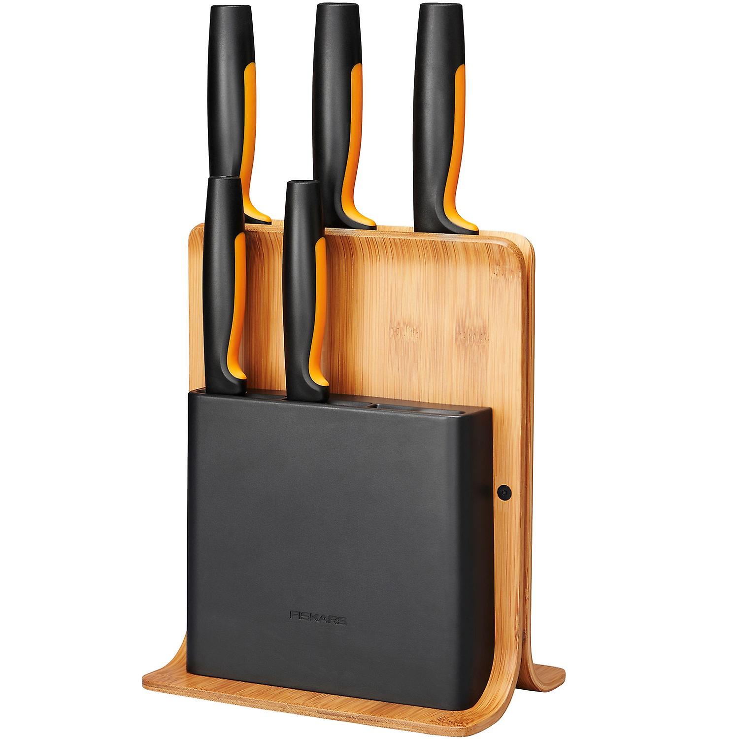 Bamboo knife block with 5 knives FF