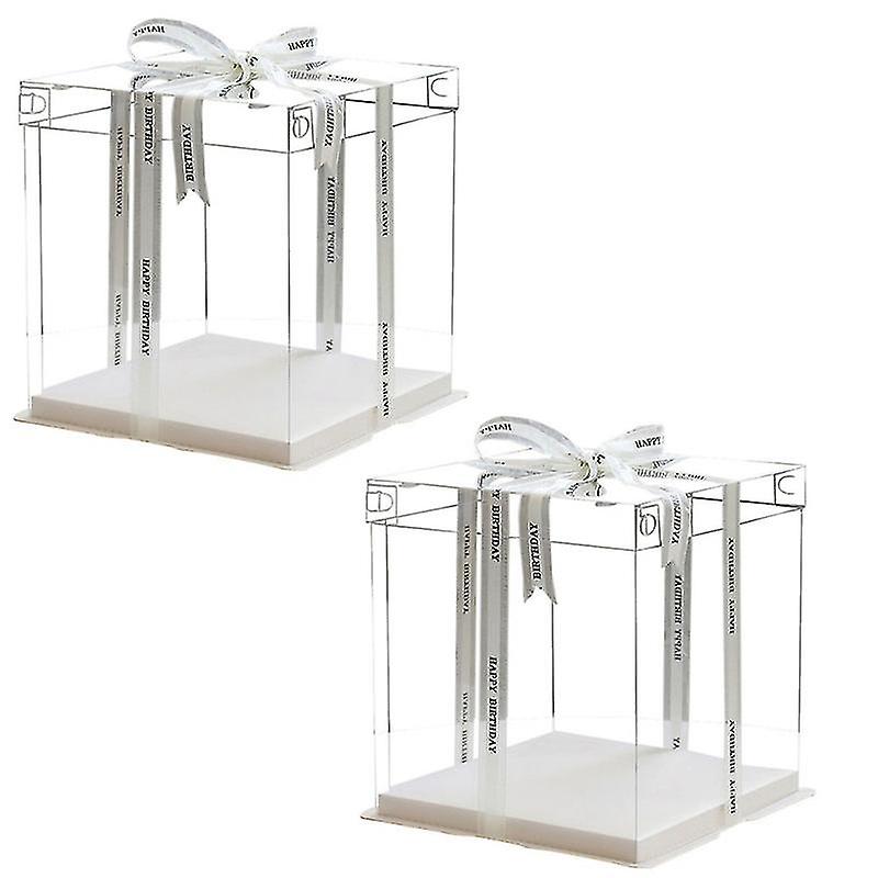 2pcs Transparent Cake Box