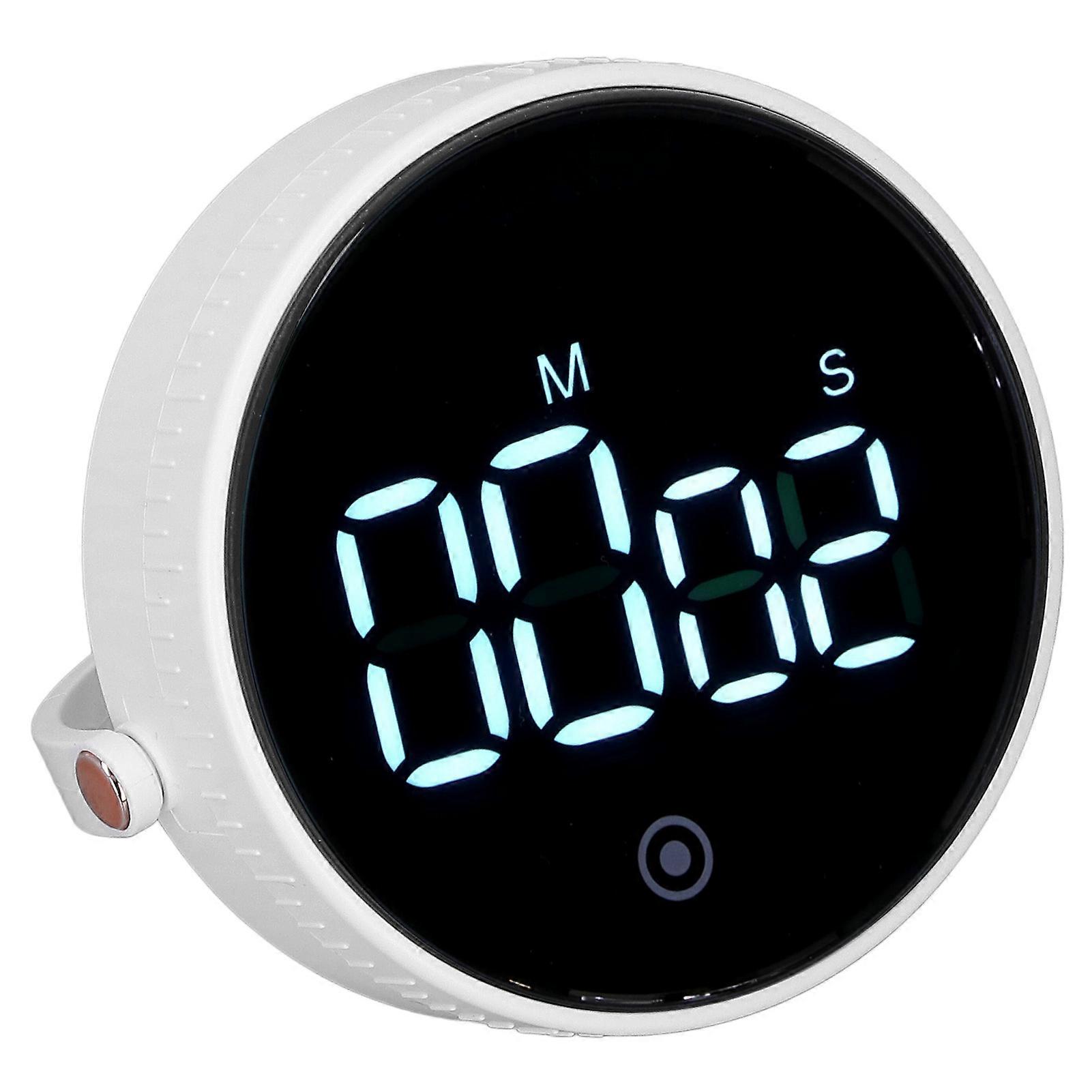 Electronic Timer with Stand Digital Display Magnetic Time Manager Timer for Office Kitchen White 