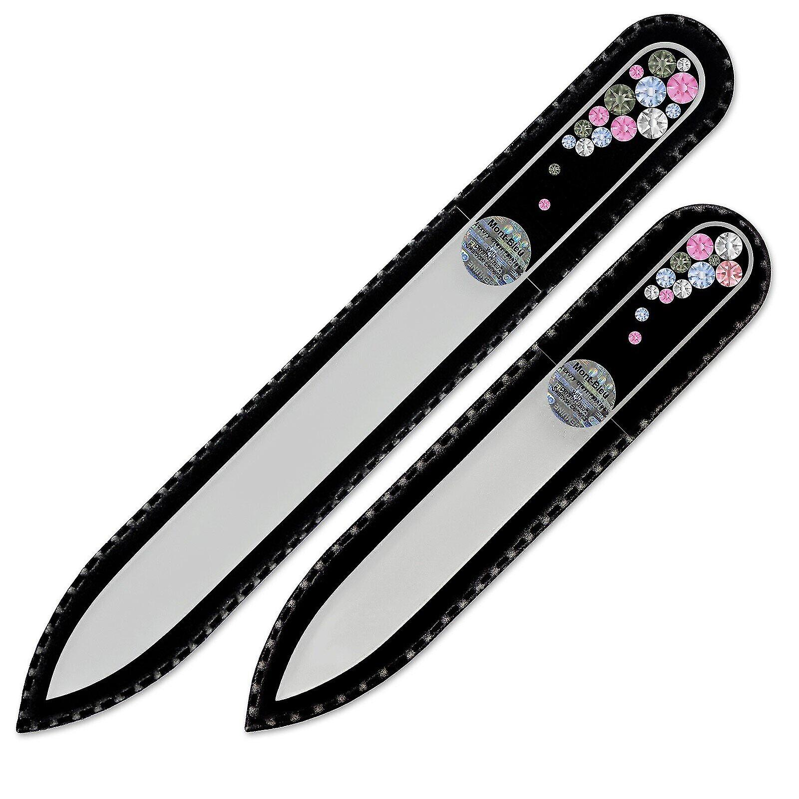 Set of 2 Czech Glass Nail Files with crystals B-MS - Light Sapphire