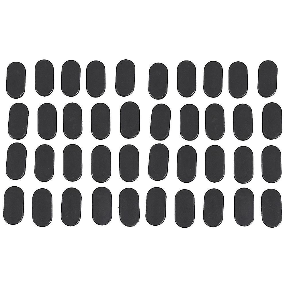 楕円形のテーブルチェアの脚の管の管の挿入物の終端の帽子40mm x 20mm 40pcsの黒