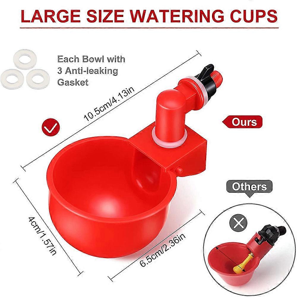 2pcs  NO PECK Chicken Waterer Automatic Refill Poultry Drinker Cups Float Type