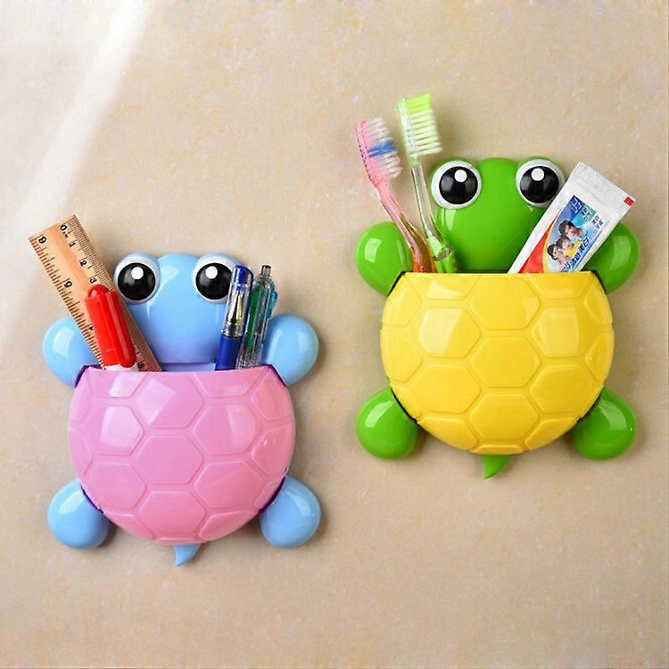 Cute Tortoise Turtle Shaped Bathroom Suction Cup Toothpaste Toothbrush Holder random color