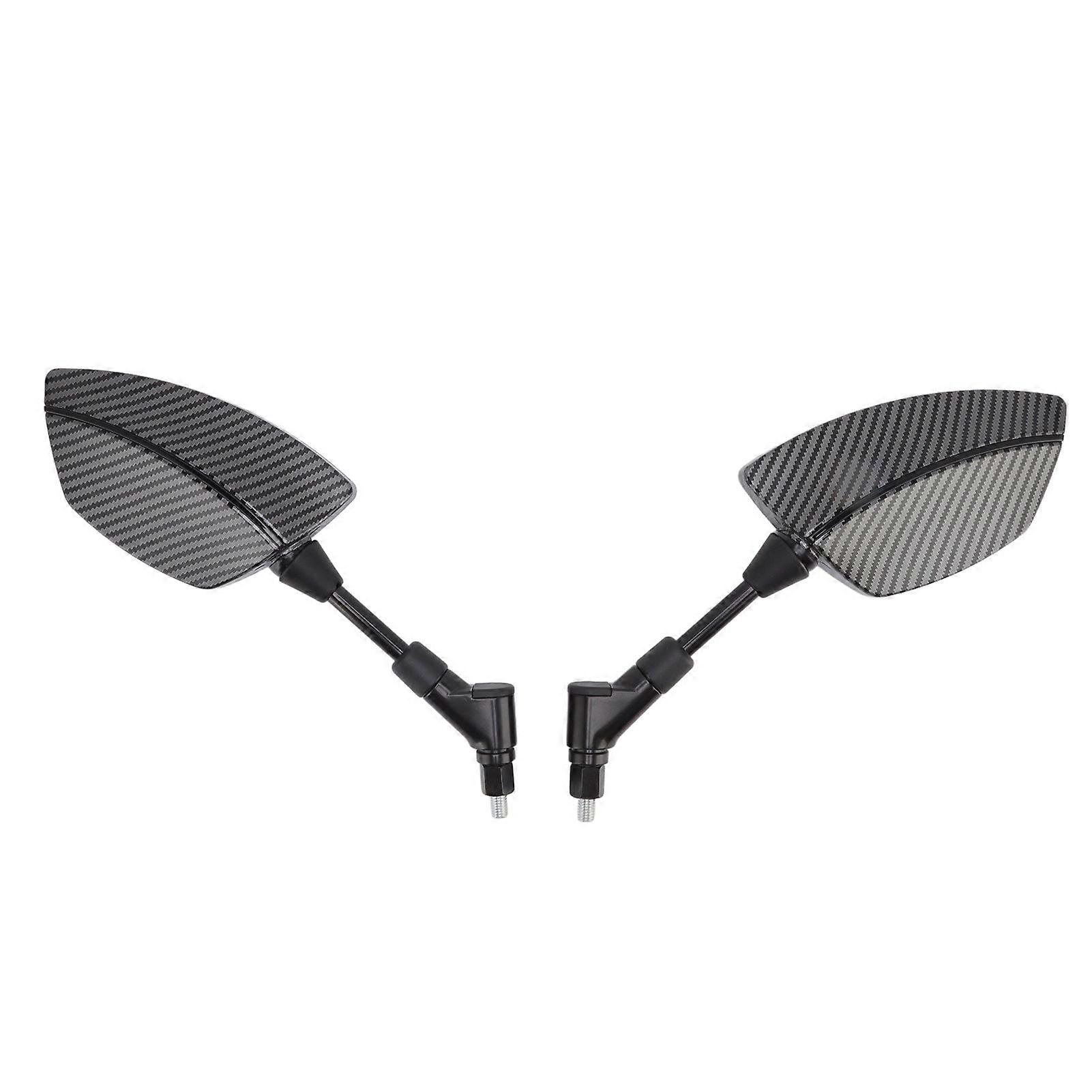 Pair Motorcycle Rear View Mirror 360 Degree Rotation Convex Glass Universal for Scooters ATVs with 8mm Base Black E2U511