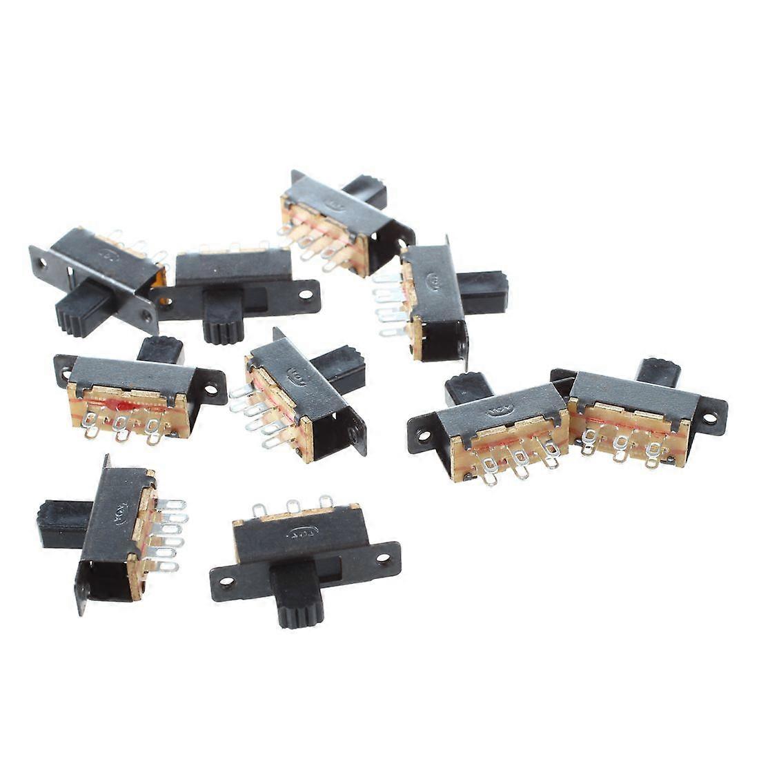 Lot de 10 mini-interrupteurs coulissants à 2 positions DPDT 2P2T SS22F25-G7, cosses à souder pour montage sur panneau