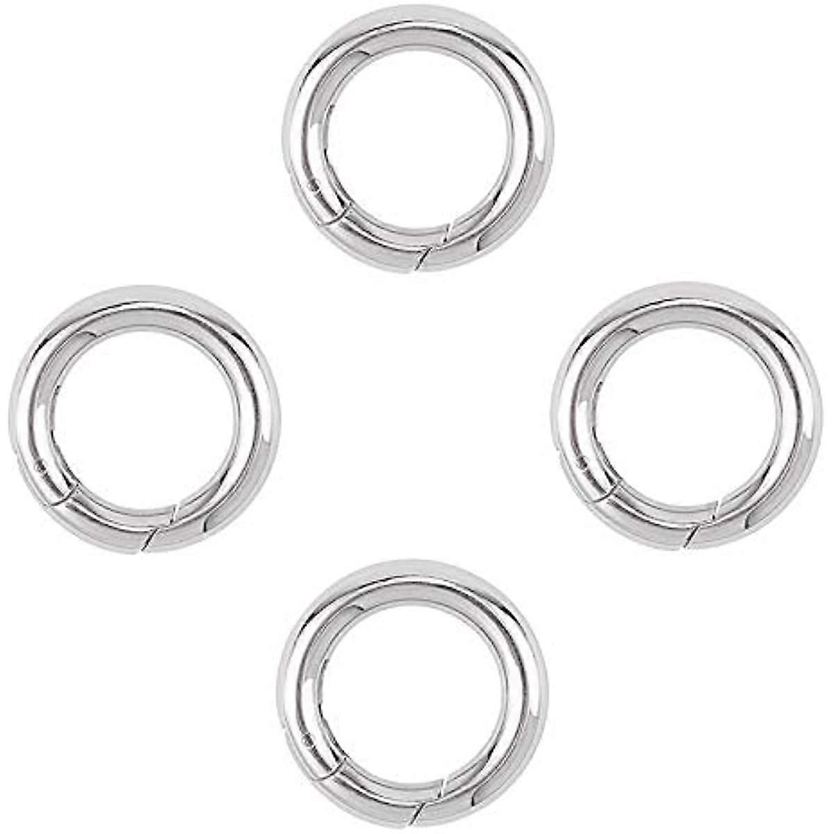 4pcs 24mm Key Ring Spring Gate Rings Stainless Steel Spring Ring Clasps Closed Ring Clasps O Rings Clasp Connector Findings for DIY Jewelry Making Sta