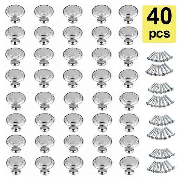 40 pcs 30 mm round cabinet door knobs Modern kitchen in stainless steel
