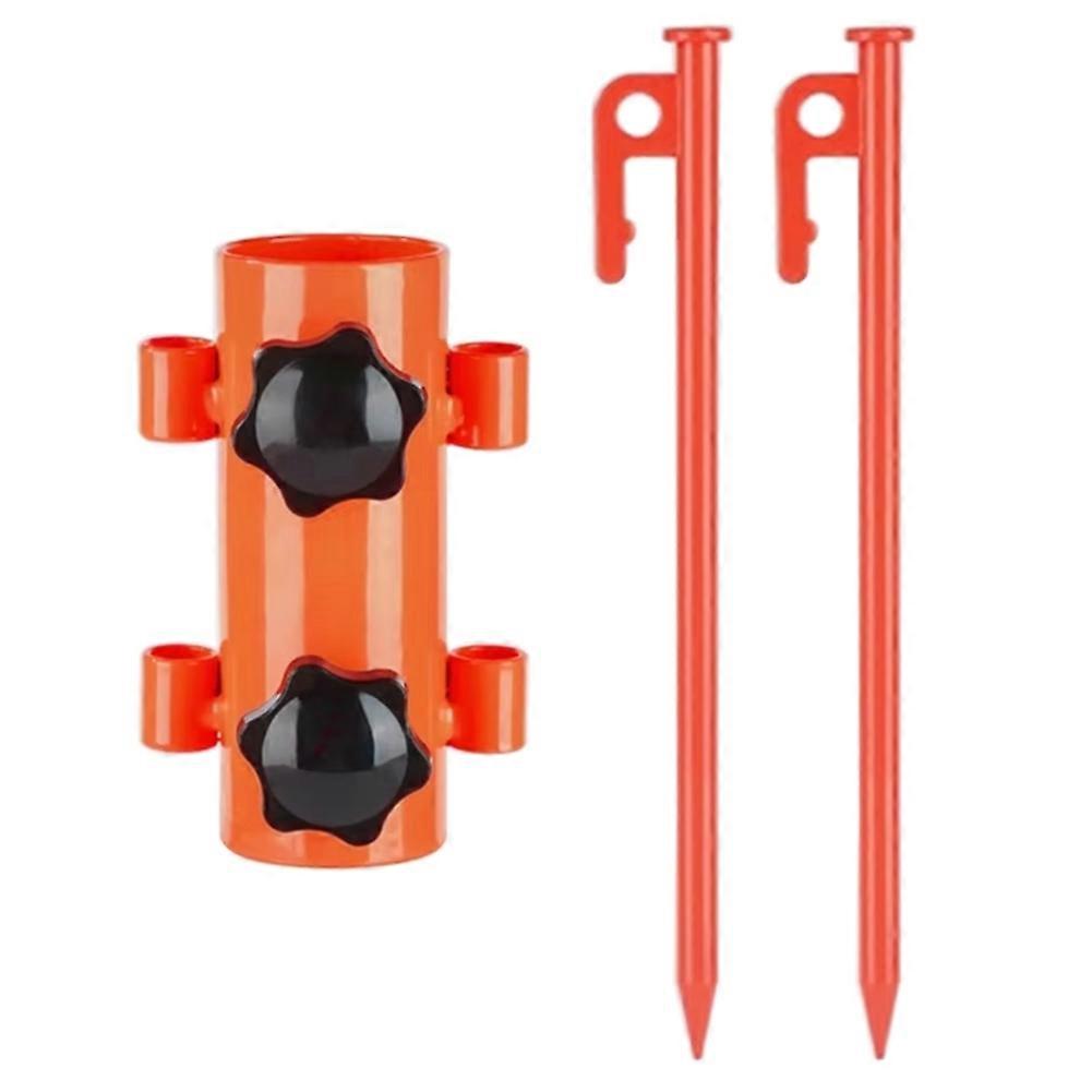Awning Canopy Pole Fixing Pipe Ground Holder with Ground Nail Windproof Adjustable Camping Tent Acc
