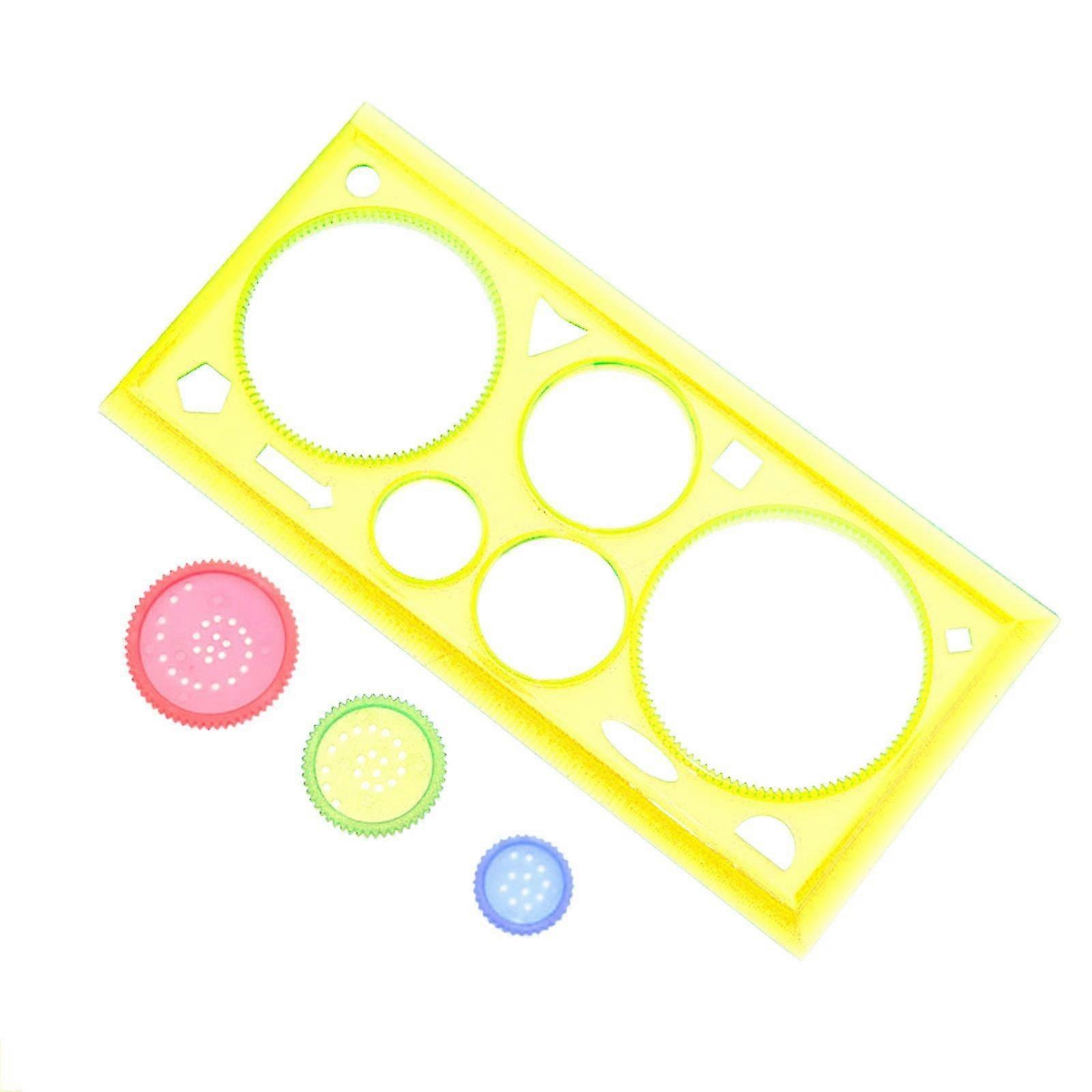 Toy Drawing Tablets Spiral Drawing Kit Design Geometric Ruler Learning Drawing Tool Stationery Yellow