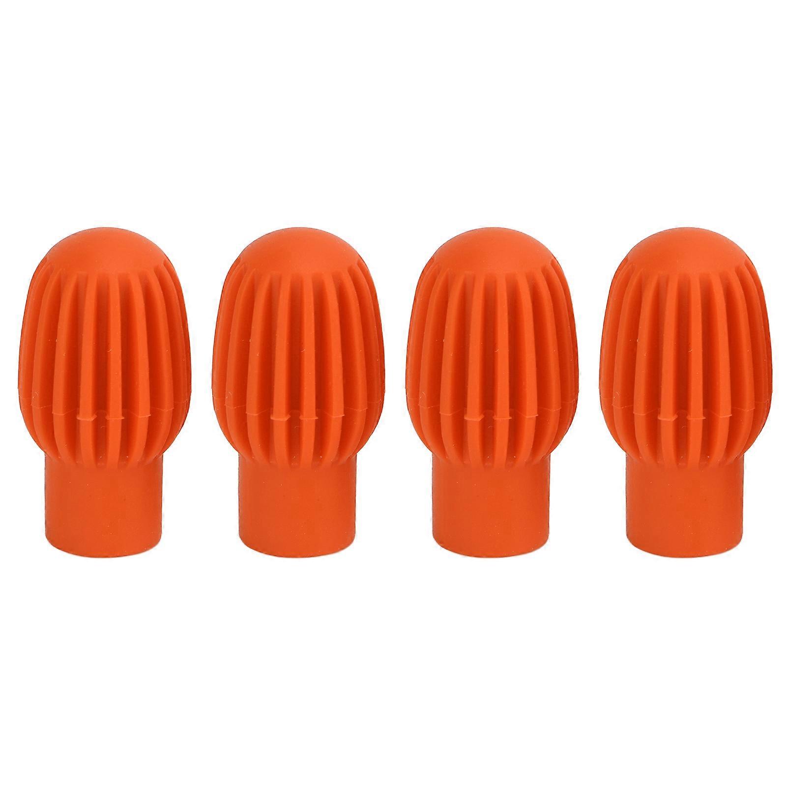 4Pcs Silicone Drumstick Tips Silent Practice Drum Mute Dampener Percussion AccessoriesOrange