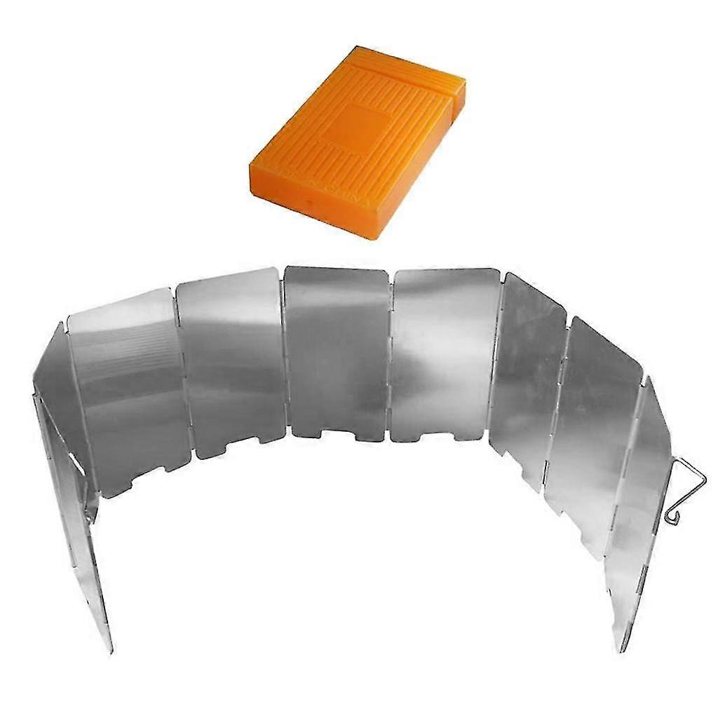 Collapsible 9 Plates Burner Stove Wind Shield Windscreen Backpacking Camping