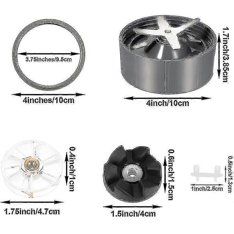 8 Pieces Blender Replacement Parts For 600w 900w Blender With Ice Blade/rubber Sealing Gasket/shock