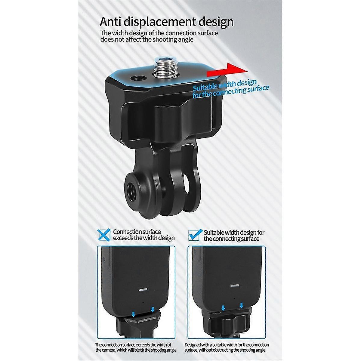 For Upgraded 2Rd Three-Card to 1/4 Adapter Alai Positioning Disassembly Fixed Mounting Base,Black B
