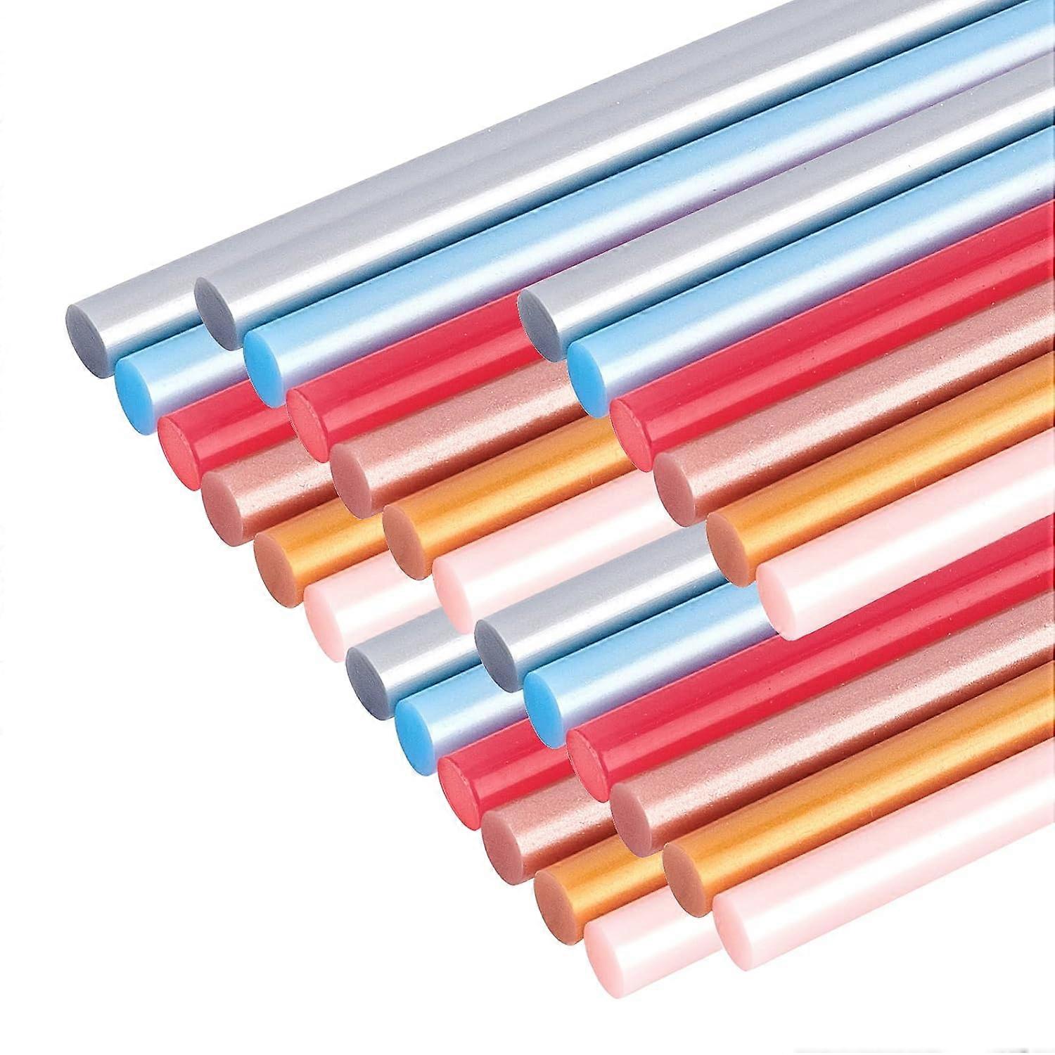 30 Pieces Glue Gun Wax Seal Sticks 6 Colours 7mm in Diameter Sealing Wax for Wax Seal Stamp Sealing Invitations Cards Envelopes Gift Wrapping