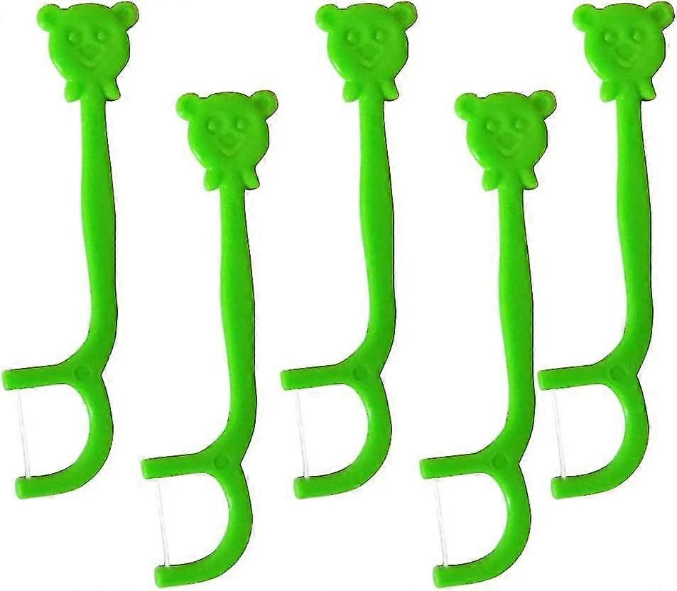 Barnens bärbara engångstrådspinnar 100 stycken munvård (grön)