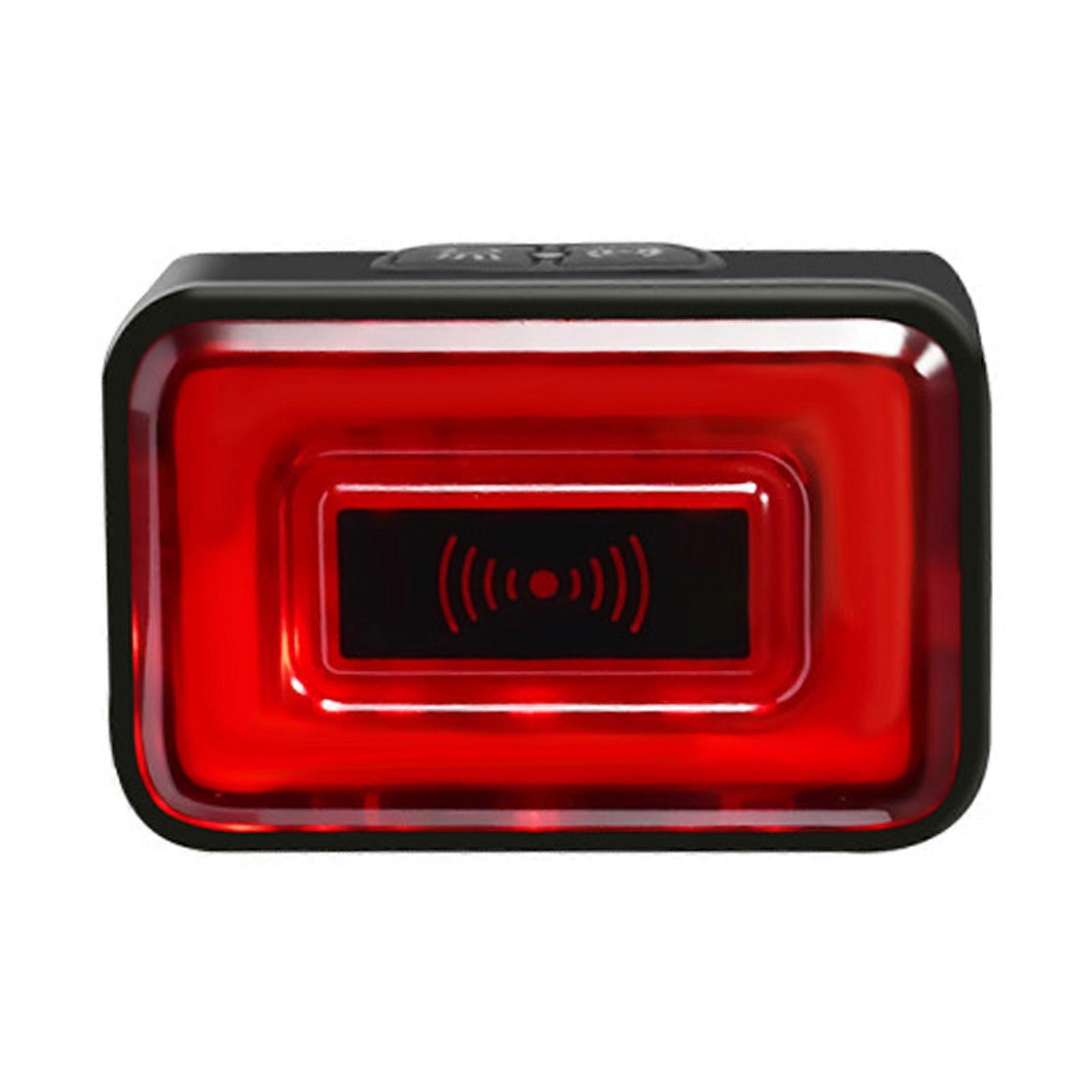 Bicycle Tail Light Intelligent Warning Alerts Modes Adjustable IP64 Waterproof Super Bright Night Riding LED Lamp Road Mountain Bike Sensing Rear Lamp