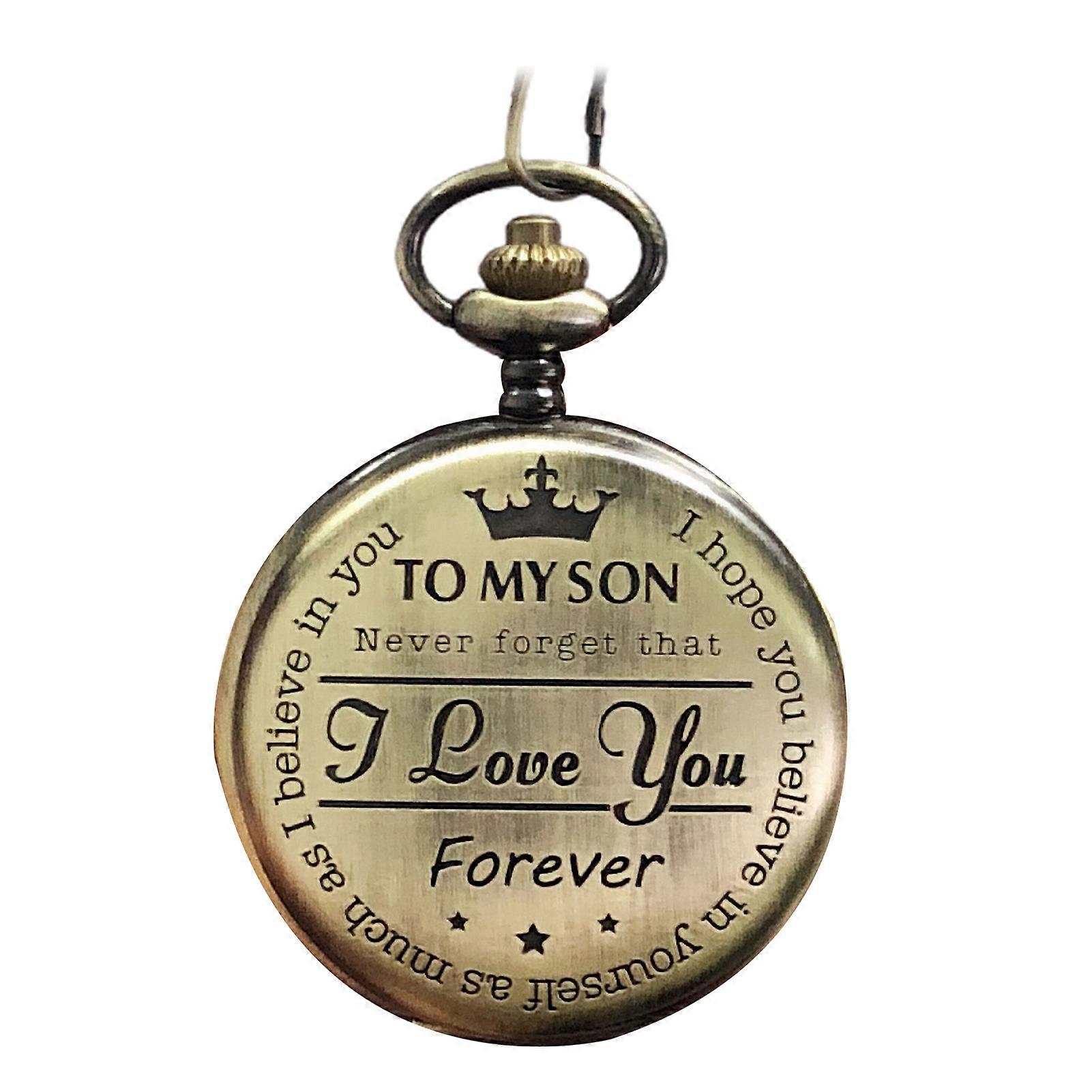 Quartz Pocket Chain Watch Men Women Necklace Watch Retro Round Dial Numerals Watch Birthday Xmas Gift
