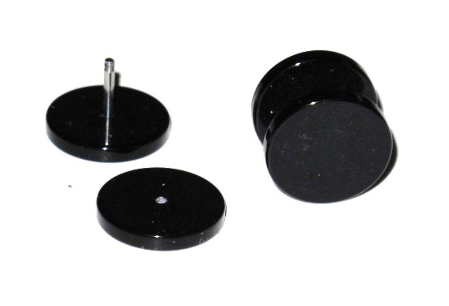 Fake Plug - Black 12 mm/one pair
