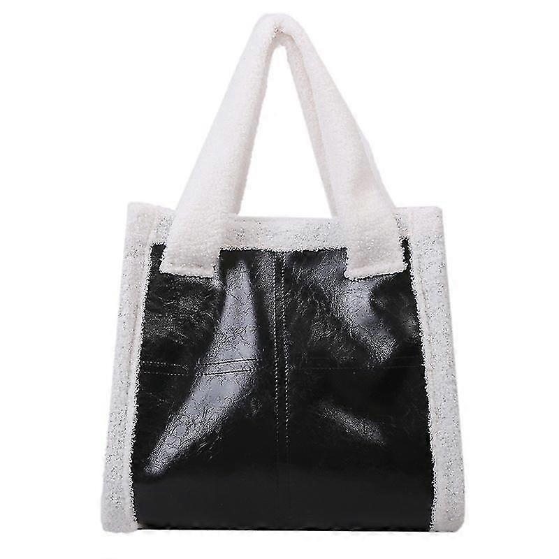 Women Contrasting Colors Shoulder Bags Autumn And Winter New Lamb