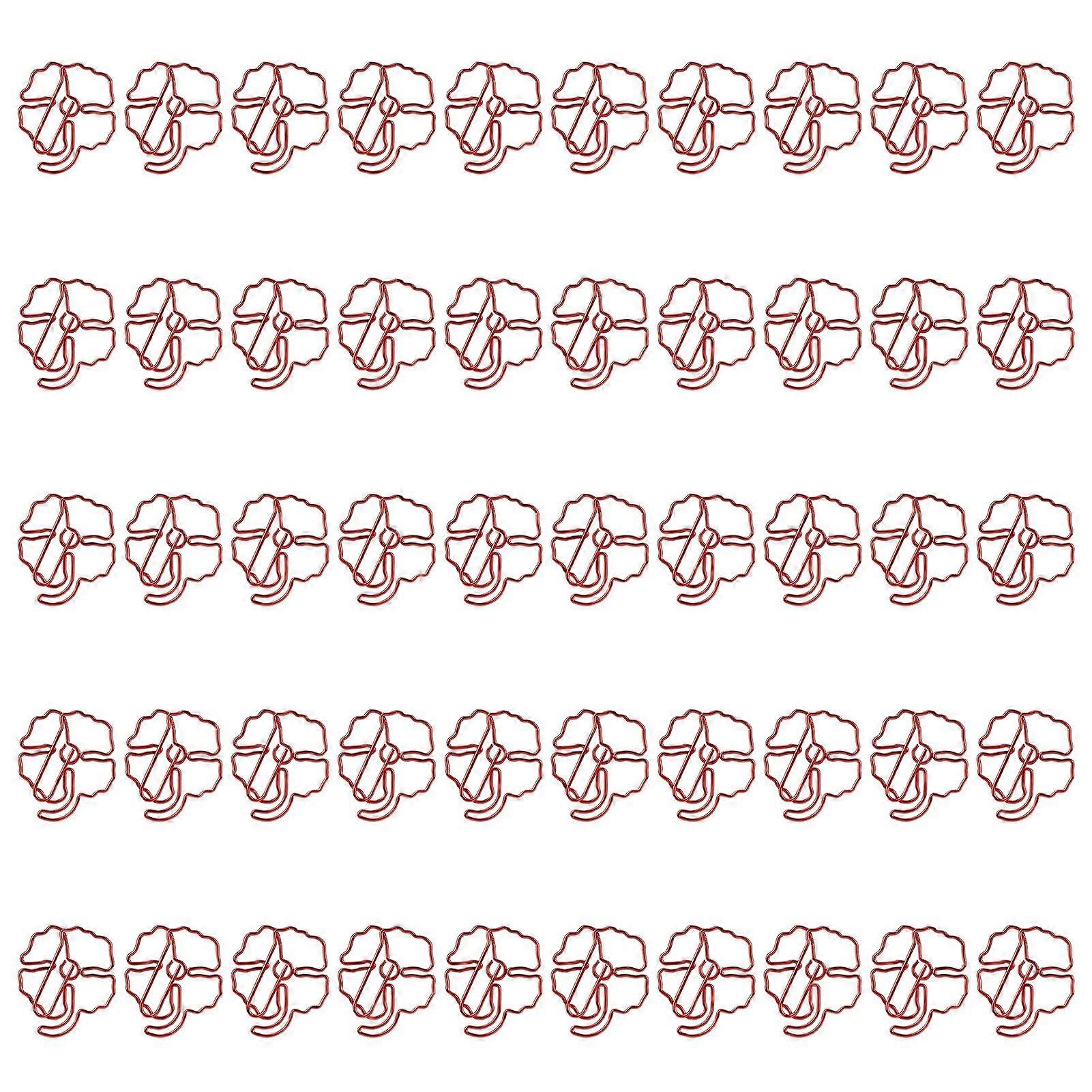 50Pcs μεταλλικοί κόκκινοι συνδετήρες τριφυλλιού 4 φύλλων για βιβλία, σημειώματα και αρχεία