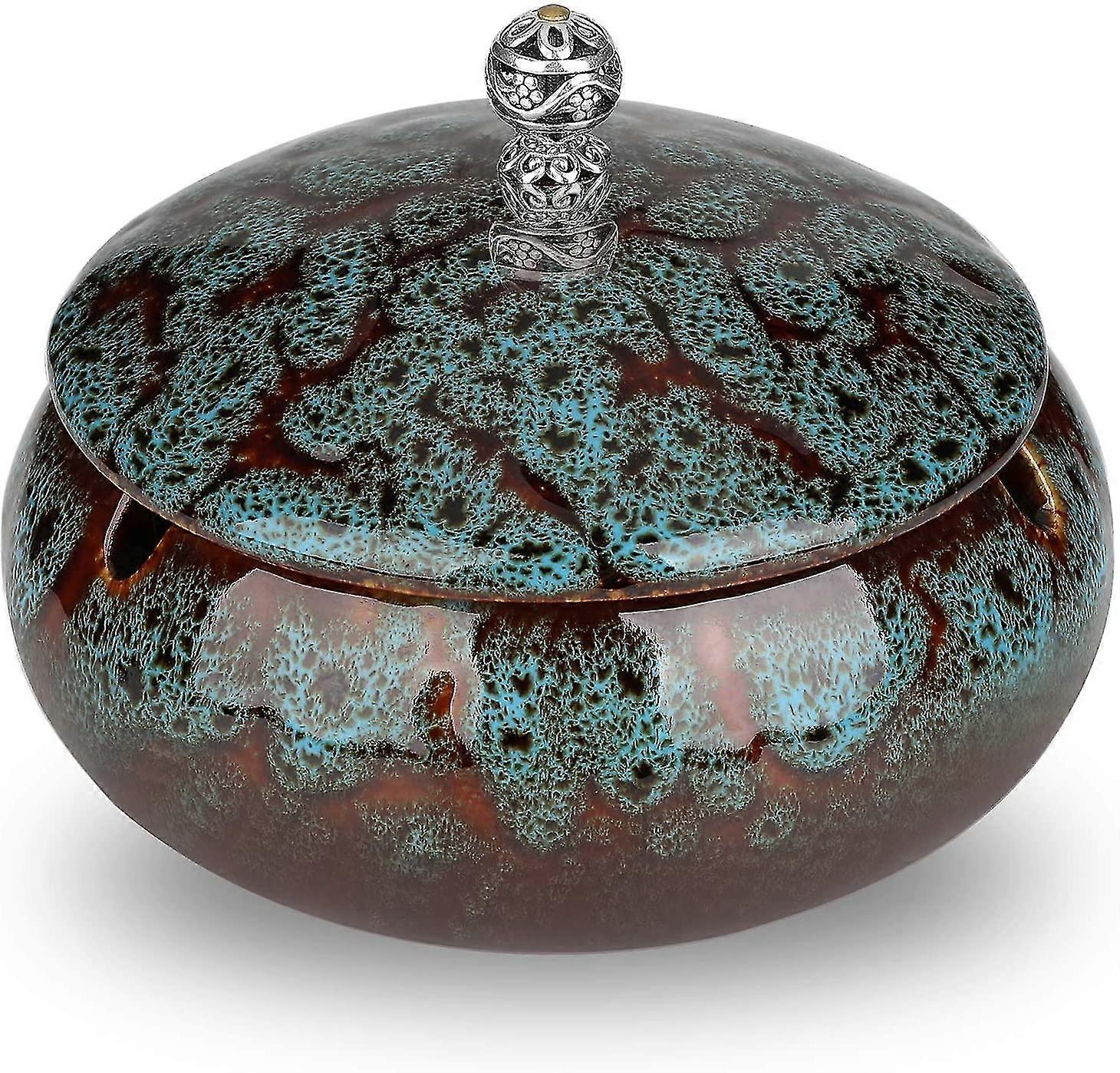 Ashtrays For Cigarettes Windproof Outdoor Ash Tray With Lidgreen