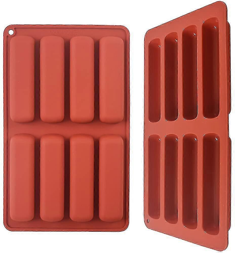 Silicone Ice Cube Trays, Butter Mould, Long Ice Cube Sticks For Cocktail And Cold Drink, Pack Of 2brown