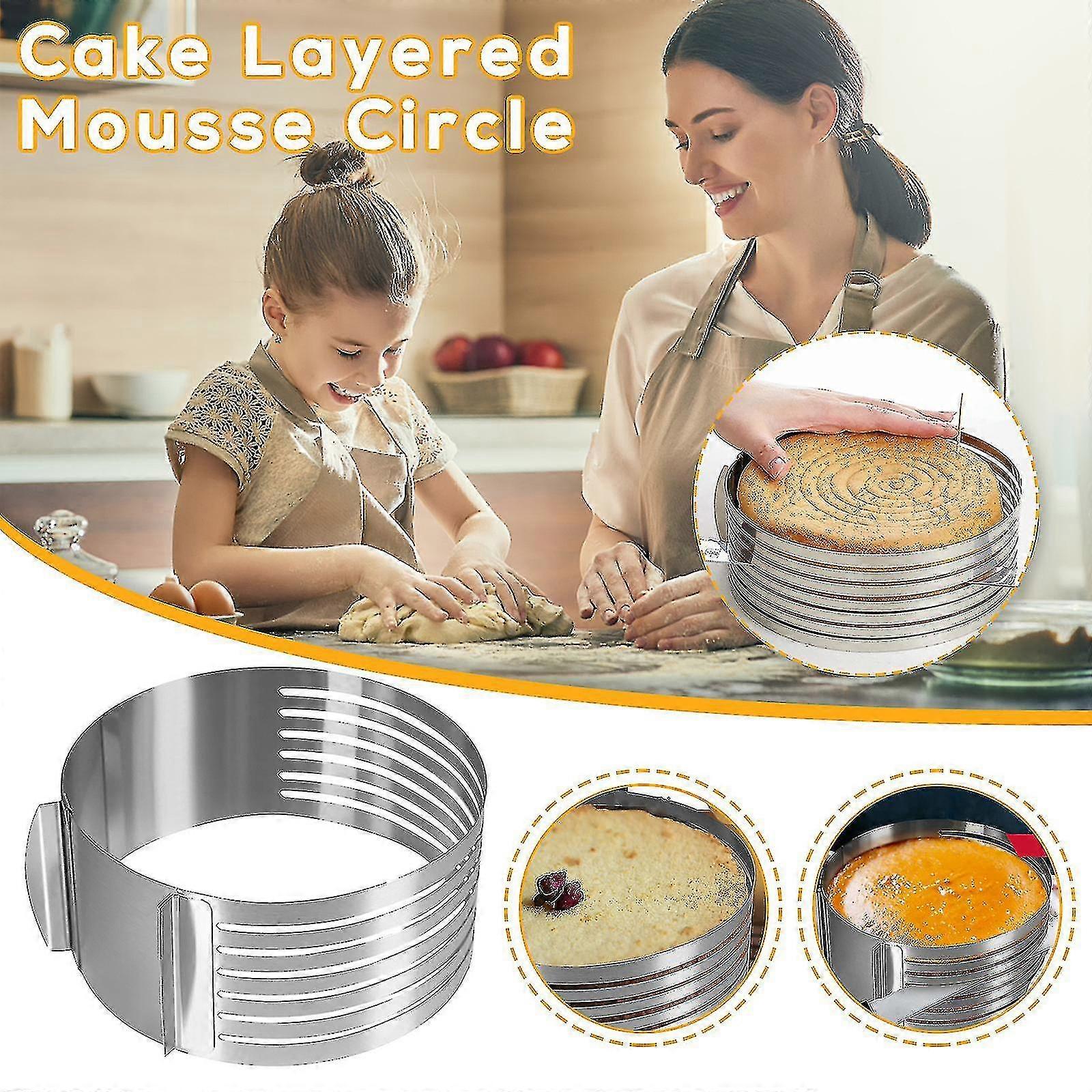 Stainless Steel Cake Ring Baking Mold Baking Frame Cake Ring Adjustable Slicers