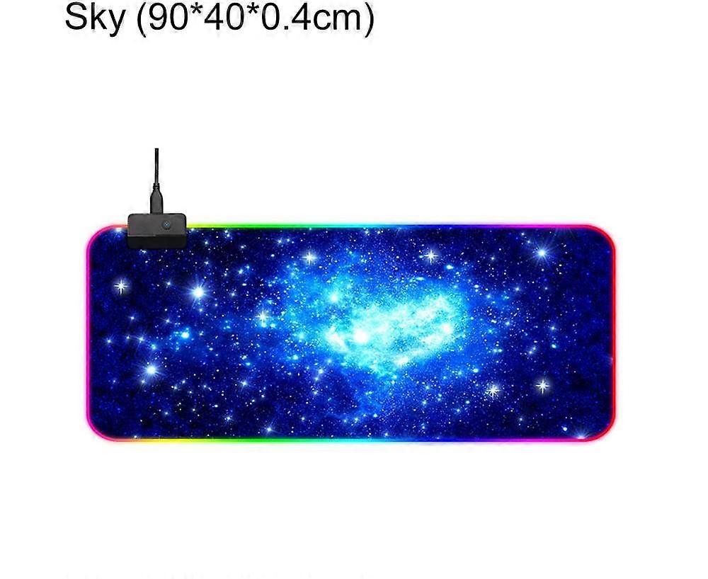 RGB LED Lighting PC Computer Starry Sky Illuminated Mouse Pad Gaming Keypad Mat - Starry Sky.