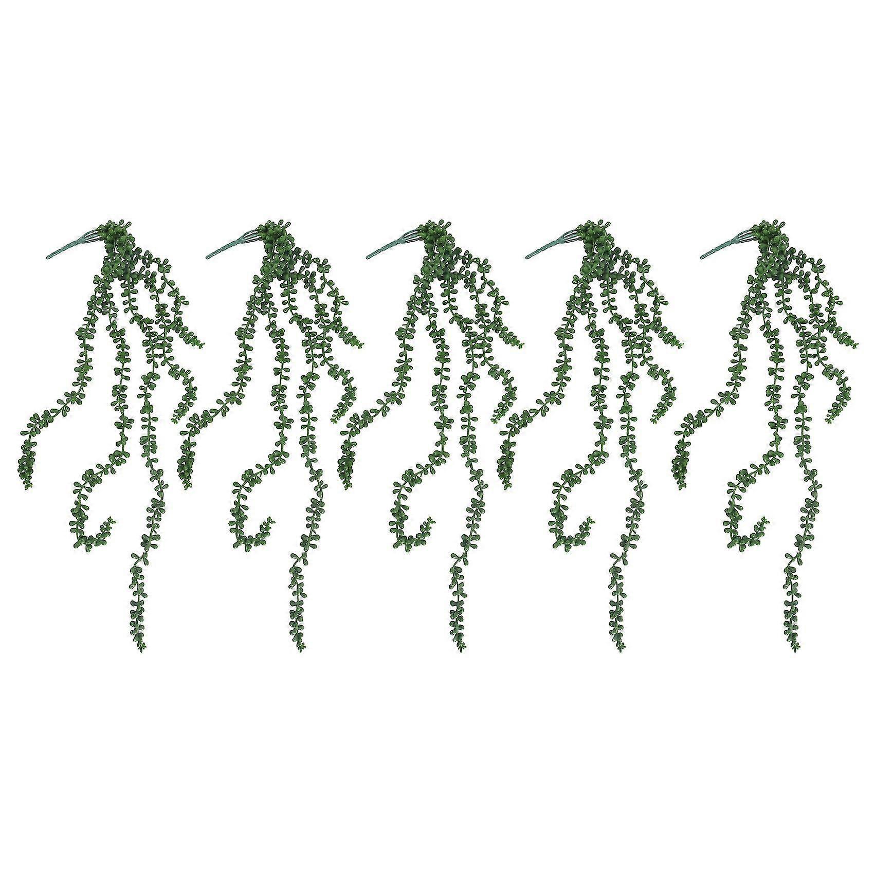5pcs piante grasse artificiali appese alla rinfusa 2.4ft grande filo finto di perle per Wall Home Gard